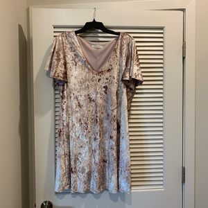 Rose Gold Crushed Velvet Party Dress